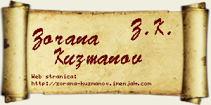 Zorana Kuzmanov vizit kartica